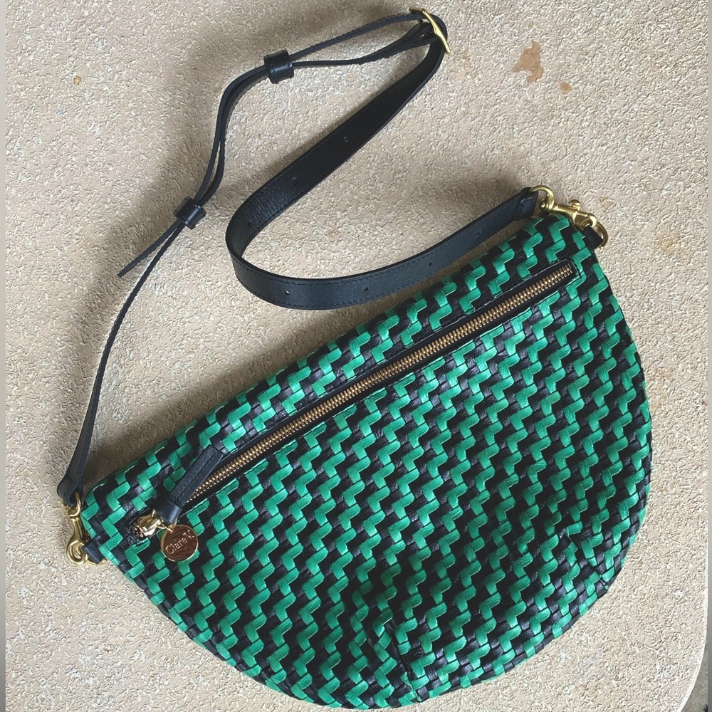 Clare V Grande Fanny Woven Leather Bag